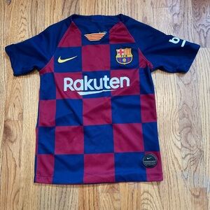 Nike Kids FC Barcelona Checkered Shirt - Blue and Red